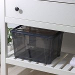 Контейнер для хранения с крышкой IDEA «Кип», 15.5 л, пластик, 37.5x28.5x23 см, чёрный/прозрачный
