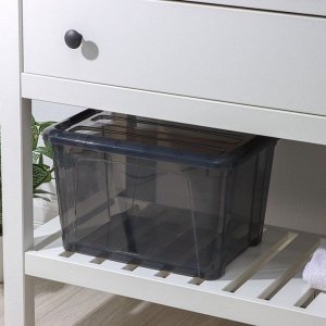 Контейнер для хранения с крышкой IDEA «Кип», 15.5 л, пластик, 37.5x28.5x23 см, чёрный/прозрачный