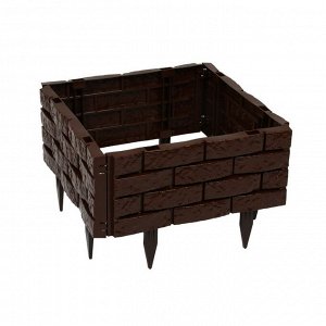 Грядка пластиковая, 4 секции, 45x45x20 см, цвет шоколад