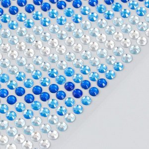 Наклейка пластик стразы "Градиент сине-голубого" 30х10,5 см