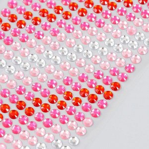Наклейка пластик стразы "Градиент красно-розового" 30х10,5 см