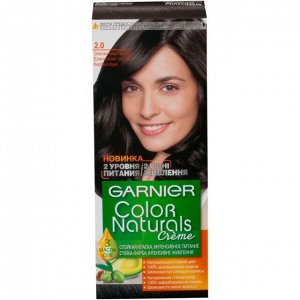 Гарньер Color Naturals краска д/волос крем. 2.0 элегантный черный питан. насыщ/цв 155гр. карт/уп / 1