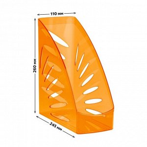 Лоток для бумаг вертикальный Стамм "Тропик", оранжевый манго