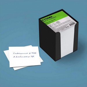 Блок бумаги для записей «Стамм. Доступный офис», 9x9x9 см, 60 г/м², в пластиковом боксе, МИКС