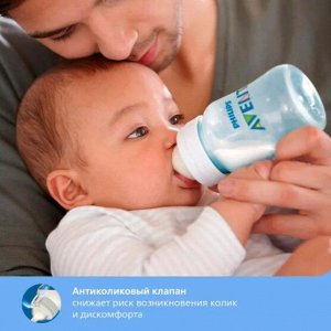 Авент бутылочка из полипропилена anti-colic с силиконовой соской 125мл №2 (scf810/27)