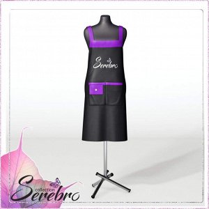 Фартук SEREBRO водонепроницаемый цвет черный с вставками фиолетовыми