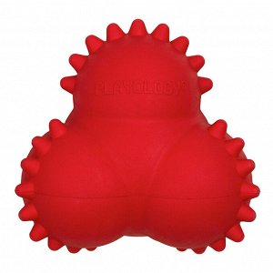 Playology дентальный хрустящий жевательный тройной мяч для щенков SQUEAKY BOUNCE BALL с ароматом говядины, красный