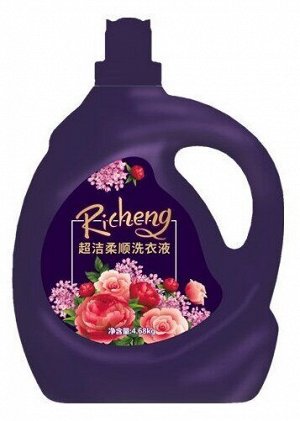 Richeng Жидкое средство для стирки Аромат летнего букета, эффект глубокого очищения (Не содержит отбеливатель, не содержит фосфор), 4.68 кг