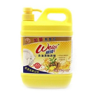 Weiqi Dishwashing Liquid Гель для мытья посуды, овощей и фруктов с Имбирём, 5кг. [4шт/к] Арт-611091