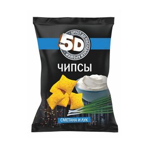 Чипсы пшеничные 5D со вкусом Сметана и лук 45гр