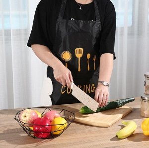 Фартук кухонный водонепроницаемый 70x65 см с карманом и накладкам для сушки рук (цвет черный)