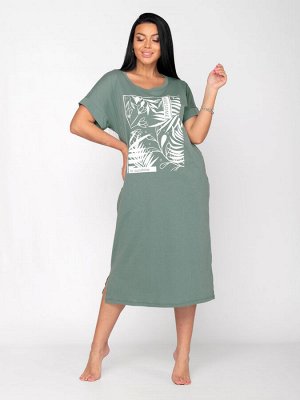Платье женское кулирка "Гармония" серо-зеленый