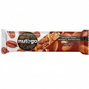 «Nut&Go», батончик с миндалём, пеканом, карамелью, морской солью, 36 г