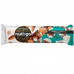 «Nut&Go», батончик с миндалём, кокосом, карамелью, 36 г