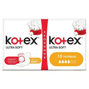 Kotex Женские гигиенические прокладки "Ultra Soft Нормал" 20 шт