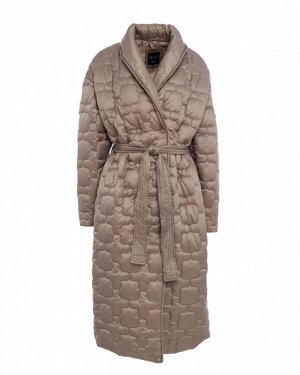Пальто утепленное жен. (171212) серо-бежевый