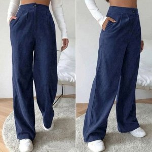 Женские синие широкие брюки