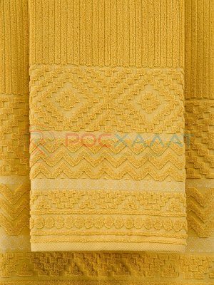 Махровое полотенце жаккардовое Соната горчичный ПМА-6603 (308)