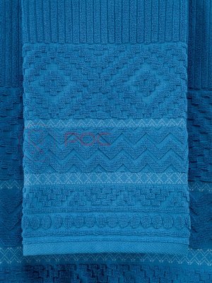 Махровое полотенце жаккардовое Соната синий ПМА-6603 (307)