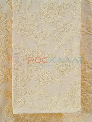 Махровое полотенце жаккардовое Шиповник кремово-желтое ПМА-6591 (196)