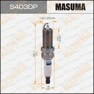 Свеча зажигания Masuma Double Platinum PLZFR6A-11S с платиновым электродом, арт. S403DP