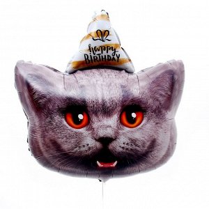 Набор фольгированных шаров 24" "Коты с днем рождения", 2 шт., без подложки