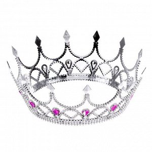 Карнавальный набор принцессы плащ гипюр аметистовый,корона,длина 100см