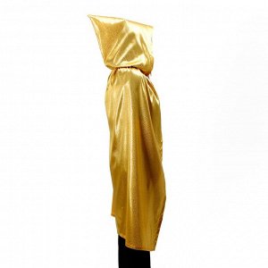 Карнавальный плащ взрослый,атлас,цвет золото с завитком длина 120см