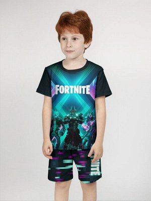 Крутой костюм на лето из 100% хлопка для ребенка Фортнайт  долговечный принт на футболке Fortnite
