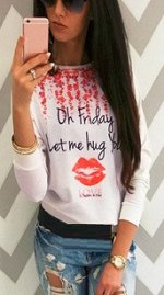 Свитшот с принтом &quot;On friday&quot; Цвет: НА ФОТО