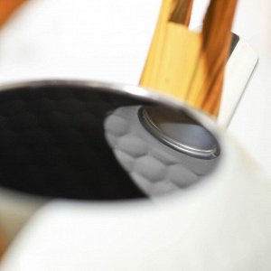 Чайник со свистком из нержавеющей стали Magistro Heat, 3 л, ТРС, индукция, ручка soft-touch, цвет белый