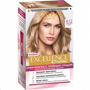 L'Oreal Paris Excellence краска д/волос крем. 8.12 мистический блонд 3-й уход стойк/цв 269мл карт/уп