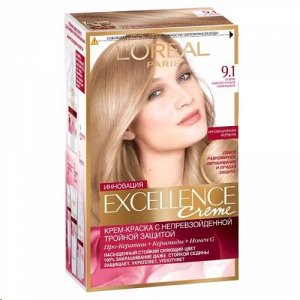 L'Oreal Paris Excellence краска д/волос крем. 9.1 оч.св.русый пепел. 3-й уход стойк/цв 269мл карт/уп