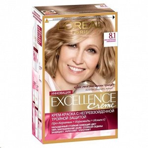 L'Oreal Paris Excellence краска д/волос крем. 8.1 св.русый пепел. 3-й уход стойк/цв 269мл карт/уп /