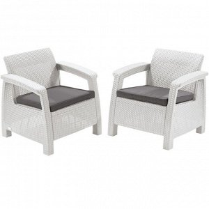 Комплект мебели Yalta Duo: 2 кресла, цвет белый, цвет подушки МИКС