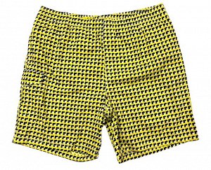 Желтые шорты мужские 555 Turnpike с мелким принтом 110 см есть сетка №825