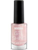 LUXVISAGE Лак для ногтей GEL SHINE, 105 Светлый розовый с золотистым шиммером # § NEW