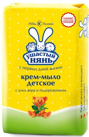 Крем-мыло Ушастый нянь Алоэ-вера и подорожник 90гр_НК Арт-10199/10507/72шт/105079/101996