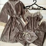 Пижама(халат, майка, шорты и брюки)