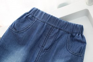 Джинсовые шорты для мальчика, цвет синий + вышивка