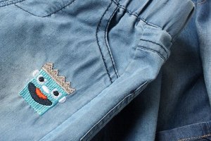 Джинсовые шорты для мальчика, цвет голубой + вышивка