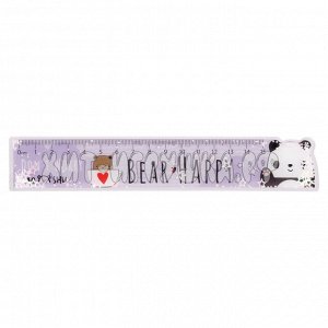 Линейка 15 см ПВХ с блестками "Beary beary" в ассортименте MESHU MS_46280, MS_46280