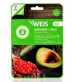 WEIS Тканевая маска для лица с авокадо и ягодами годжи 23г