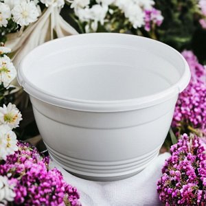 Горшок для цветов "Глория", D25 (4.2 л), белый  с поддоном