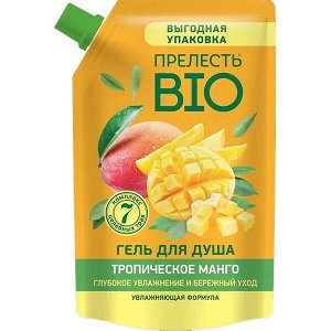 Прелесть Био Гель для душа 500мл. Дой-пак ТРОПИЧЕСКОЕ МАНГО