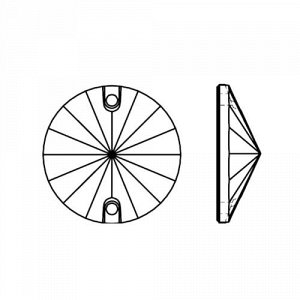 Стразы пришивные риволи Crystal 12 мм