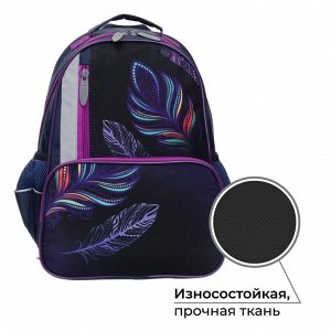 Рюкзак школьный, 37 х 26 х 13 см, эргономичная спинка, Calligrata ОРТ "Пёрышко"