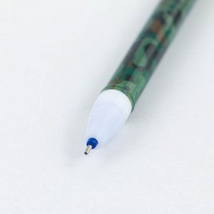 Ручка пластик пиши-стирай с колпачком «23 февраля», синяя паста, гелевая 0,5 мм .