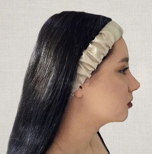 Повязка резинка для волос из тенселя темно-серая