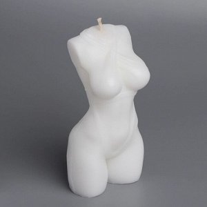 Свеча фигурная "Женский силуэт" с завязками, 4Х4Х11 см, белый